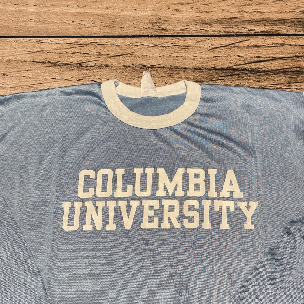 Velva Sheen Columbia University Shirt Jersey XL Blue Ivy League 70s 80s VTG - Picture 2 of 5